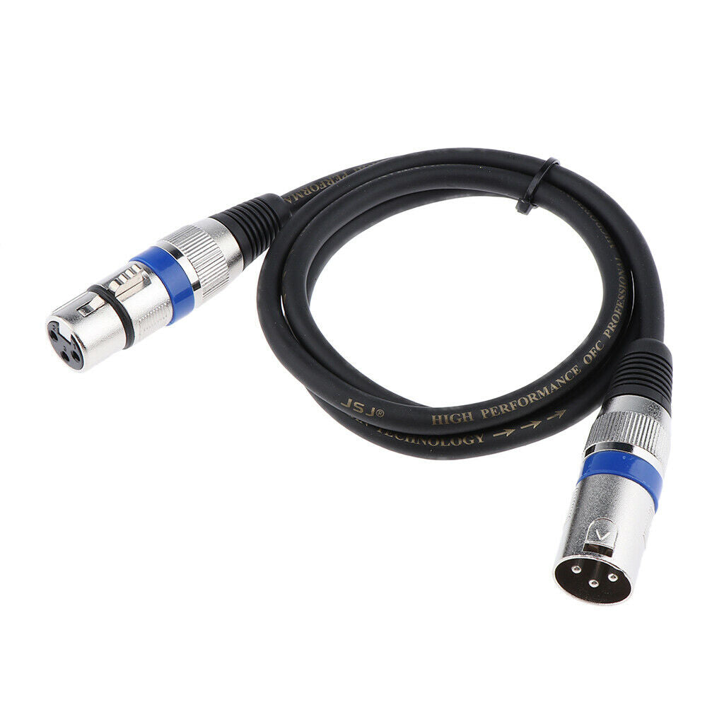 3-Pin XLR Male to Female XLR Microphone Mixer Speaker Audio Cable  1m