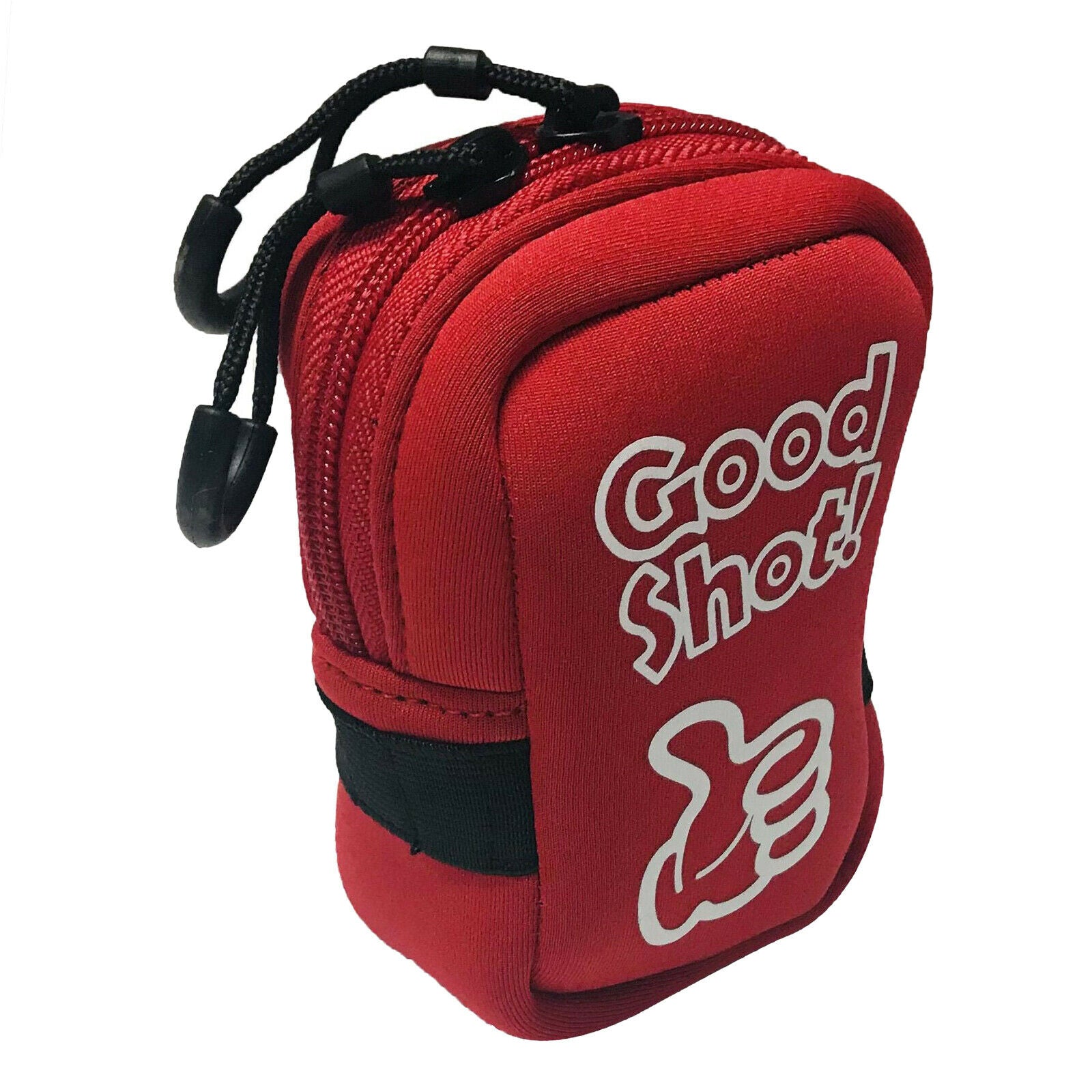 Golf Range Finder Storage Case Protector with Carabiner Double Zip Red