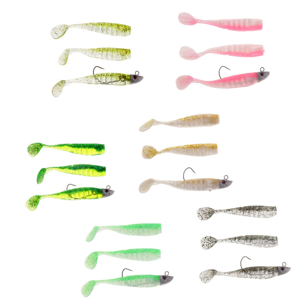 Ultra Shad Jig Head Paddle Tail Swimbait Soft Fishing Lure Bait Black