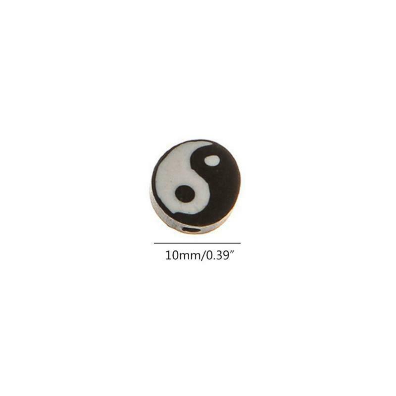 100 Pieces of Yin and Yang Clay Spacer Beads Suitable for Girls Jewelry Making