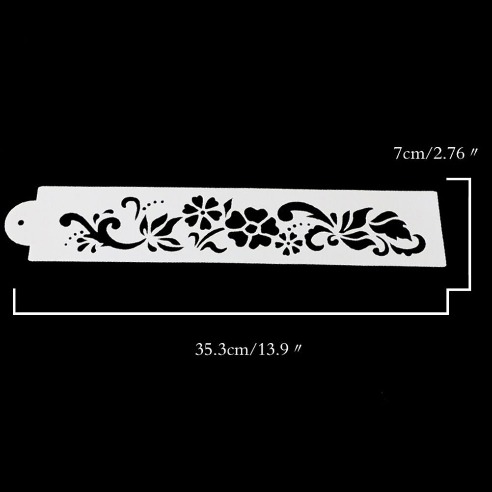 4PCS Flowers Fondant Cake Stencil Kitchen Cupcake Template Mold Baking To.l8