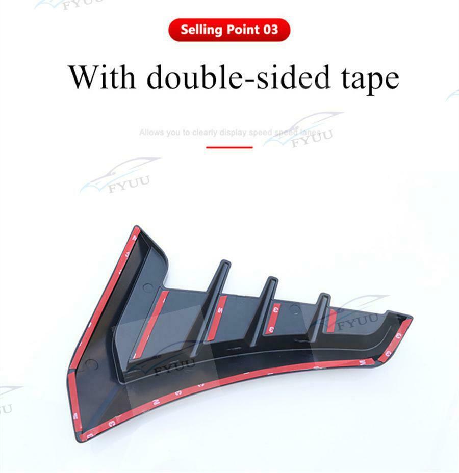 Universal Glossy Black Car Side Body Marker Air Flow Fender Wing Vent Trim Cover