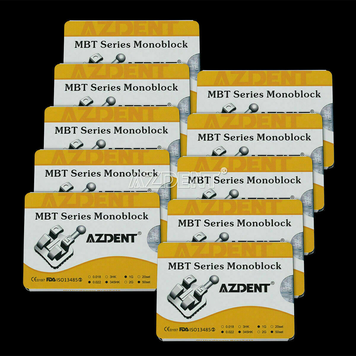 15 Packs Dental Orthodontic Monoblock Bracket Mini MBT.022 Braces 3-4-5 Hooks
