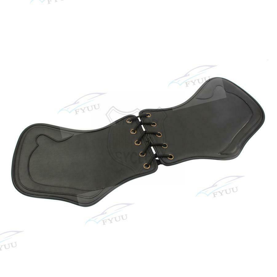 Black For Kawasaki Sportster Suzuki Yamaha Leather Heat Saddle Shield Deflector