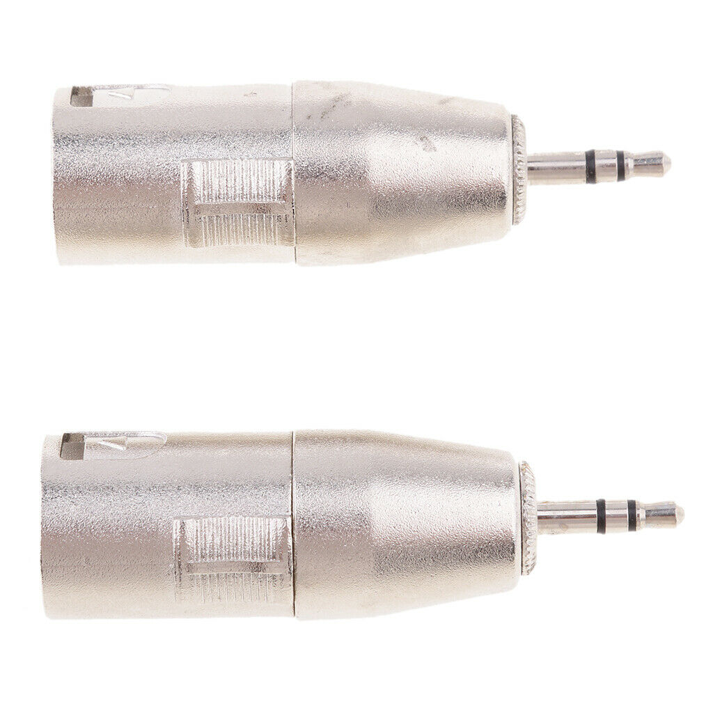 2 Pieces 3.5mm Mini Male TRS to XLR 3 Pin Male Microphone MIC Audio Adapter and
