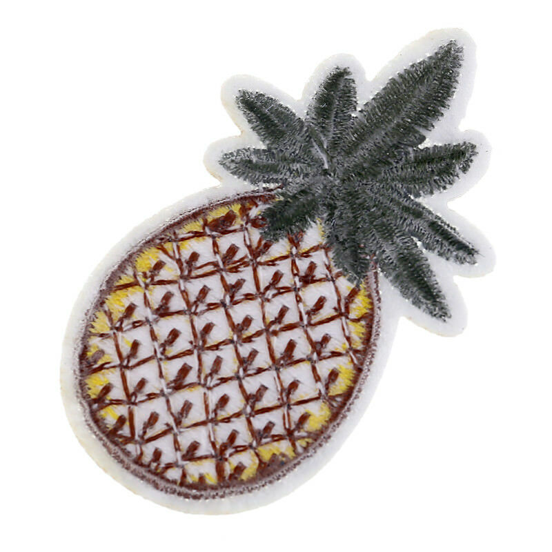 Embroidered Iron On Pineapple Patches Applique Sewing Hand Craft DIY 10pcs