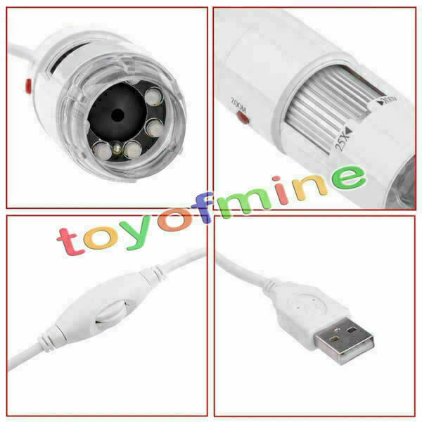 200X Camera 2MP 2.0 Mega Pixels USB LED Digital Microscope Endoscope Magnifier