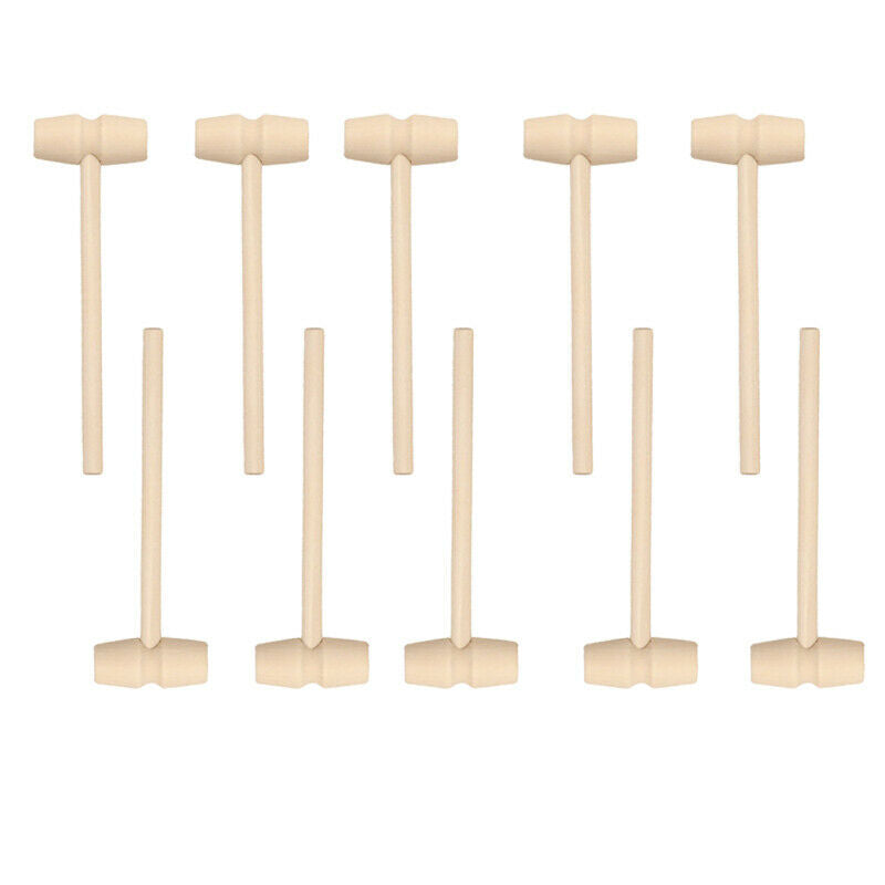 10Pcs Mini Wooden Hammer Hit Pounding Kids Knock Educational Toys Boys Girls