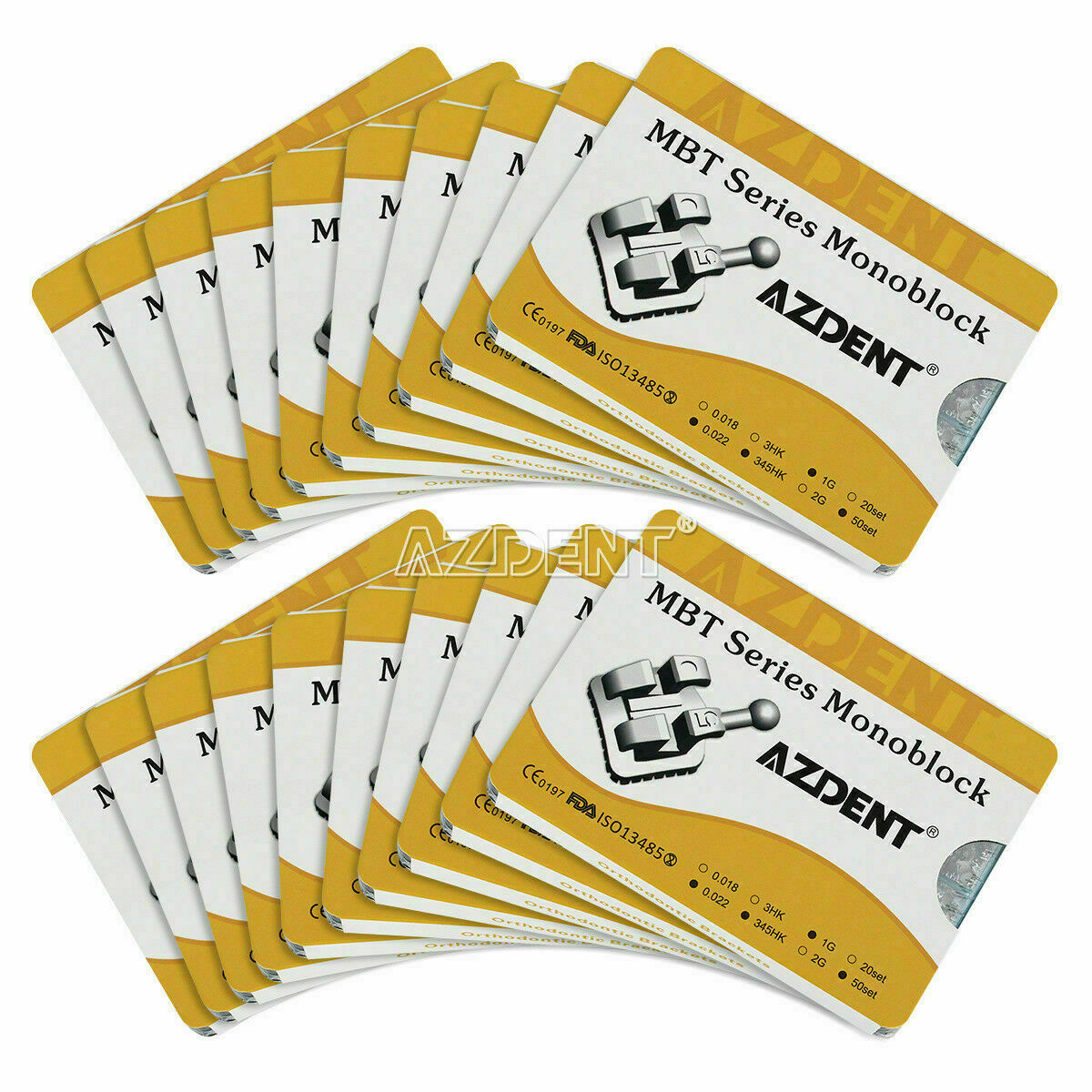 15 Packs Dental Orthodontic Monoblock Bracket Mini MBT.022 Braces 3-4-5 Hooks