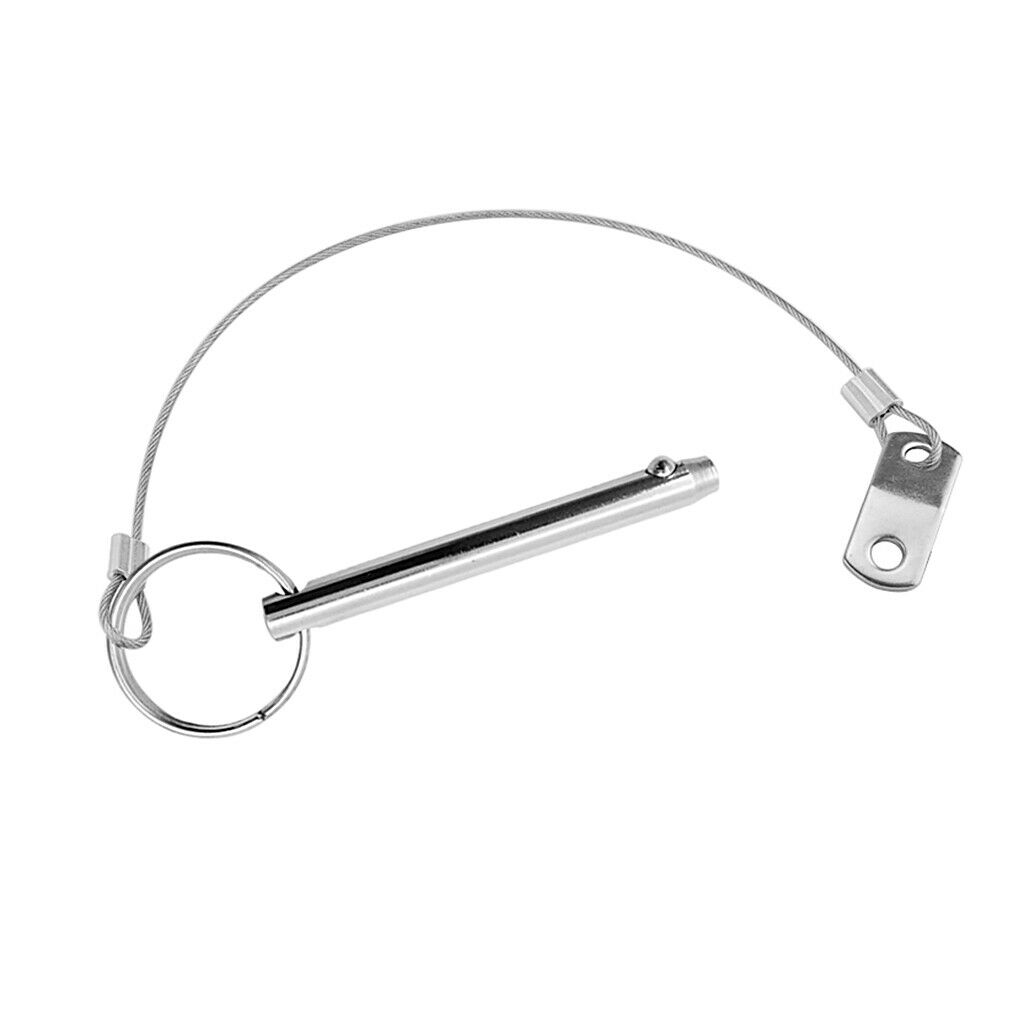 4x Boat Bimini Top 316 Stainless Steel Quick Release Pin w/ 240mm Lanyard
