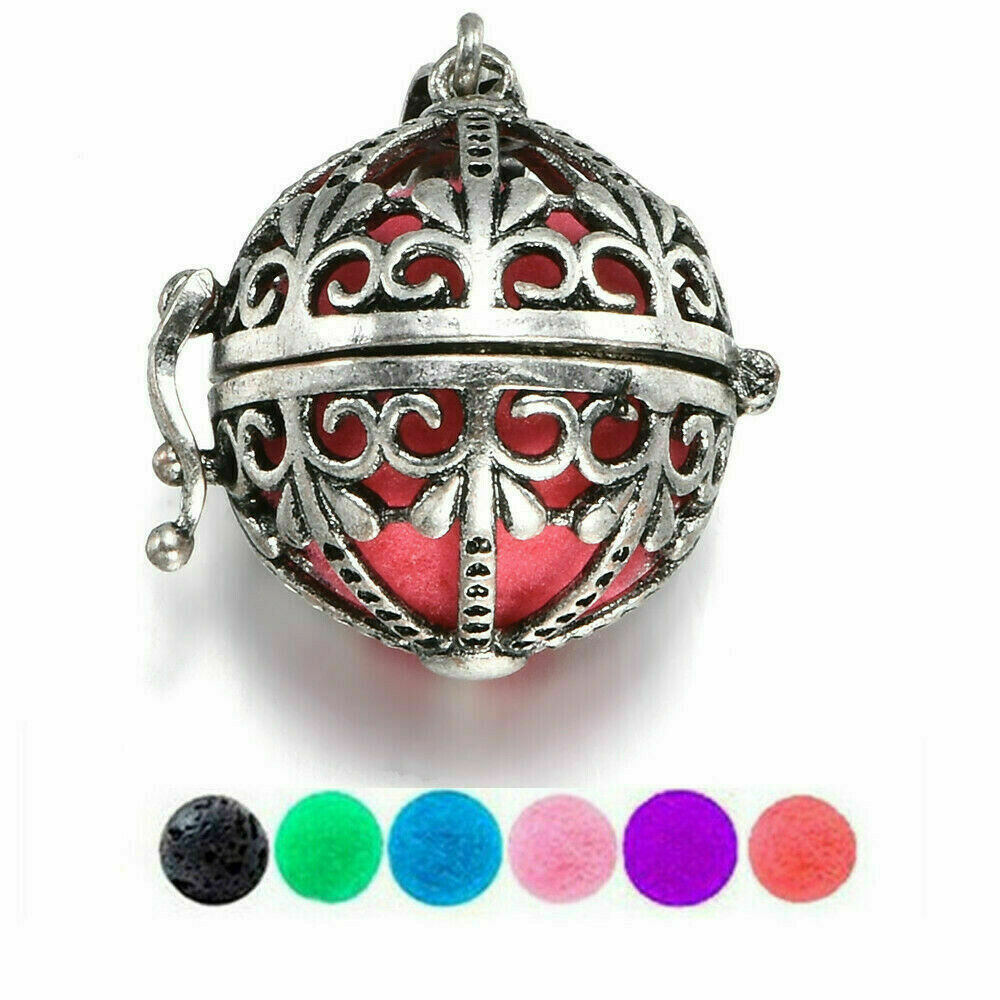 Fine Locket Necklace Fragrance Essential Oil Aromatherapy Diffuser Pendant ~