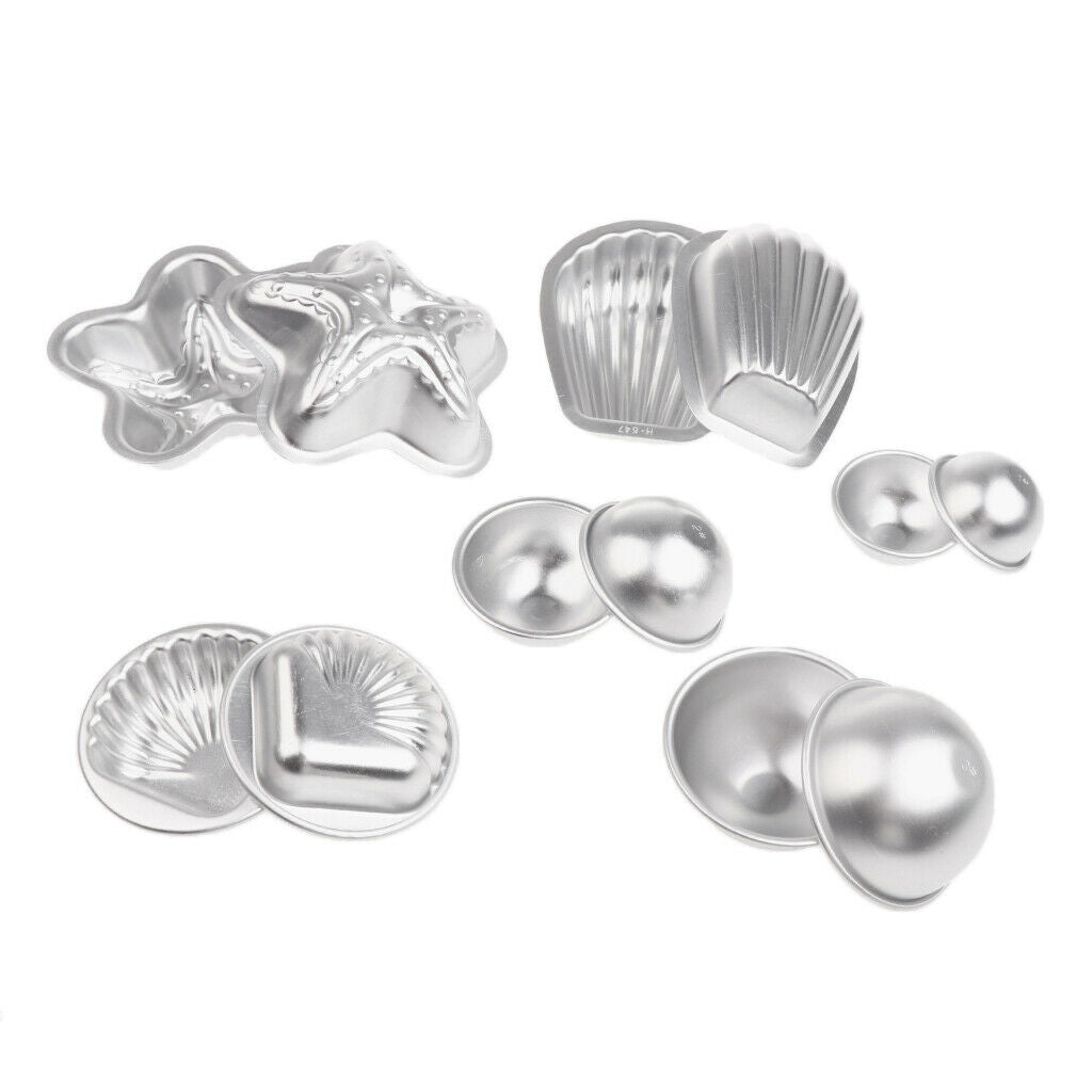 DIY Aluminum Alloy Bath Bombs Fizzies Mold Handmade Soap Shrink Wrap Set C