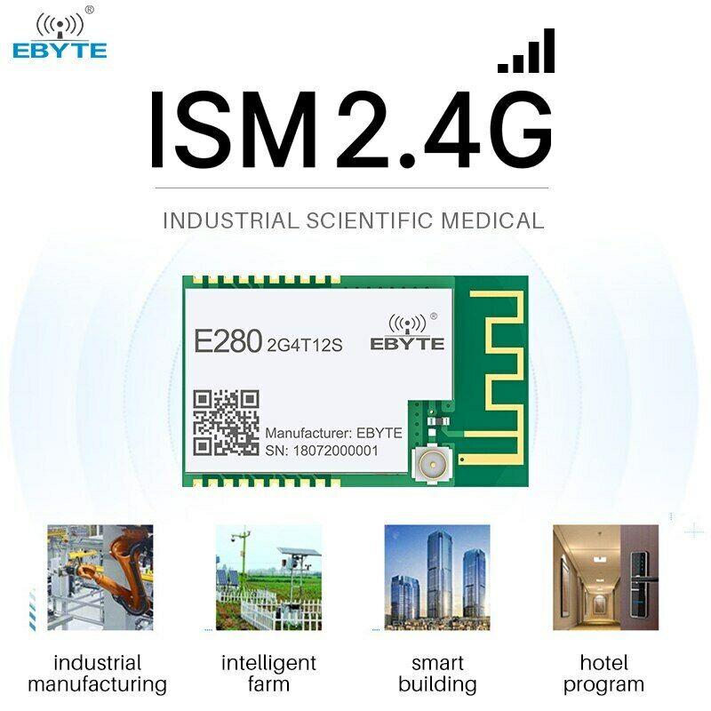 SX1280 LoRa 2.4GHz 12dBm IPEX/PCB Antenna 3km SMD UART LoRa Wireless Module
