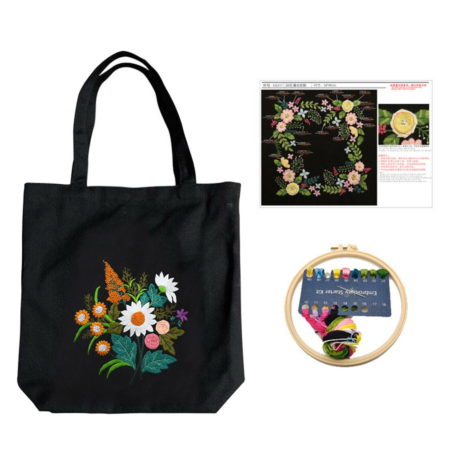 Canvas Tote Bag Embroidery Kit Cross Stitch Kit and Tool Morning Light Grass