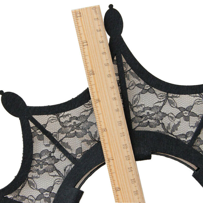 Headband Gothic Halloween Black Queen Tiara Crown Lace Costume Ball Hairband  Qx