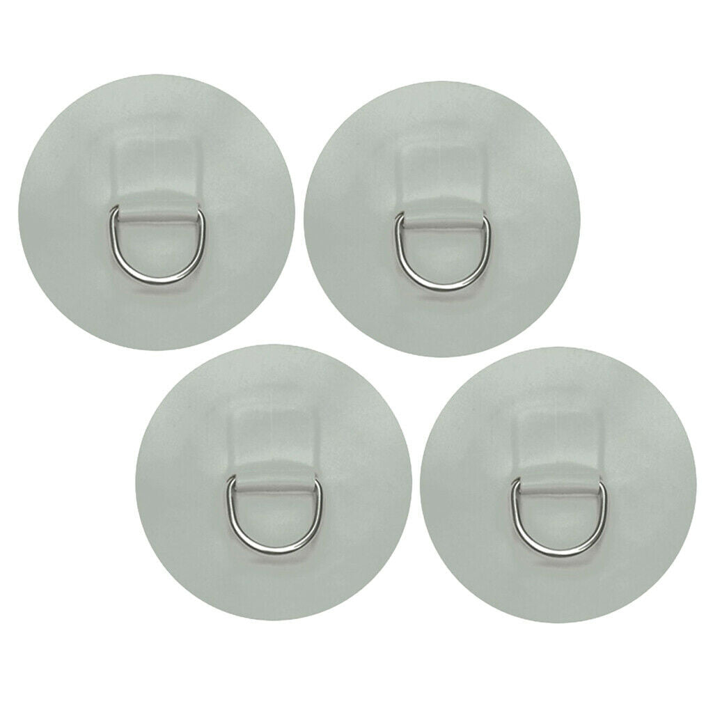 4pcs Round D-Ring Patch Deck Rigging Kit Deck Attachment for Inflatable Boat