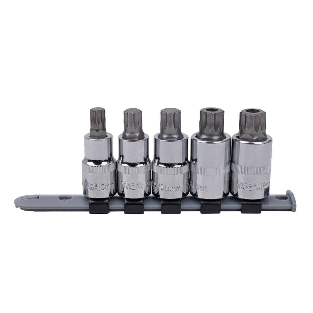 5 pcs 1/2" Socket Adapter 55mm Length Drill Bits Accs Set CHROME VANADIUM