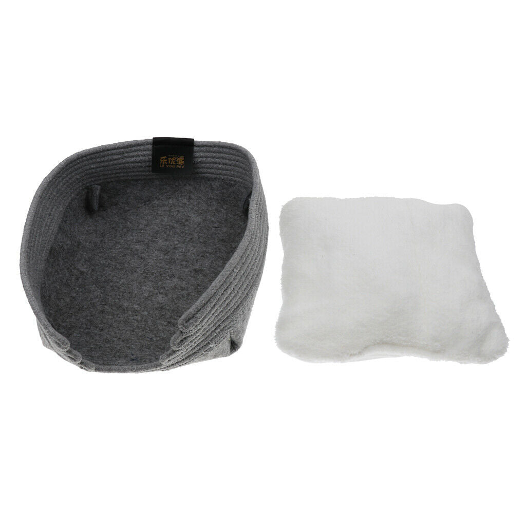 Pet Dog Puppy Cat Soft Cotton Warm Plush Cozy Nest Mat Pad Bed House Gray