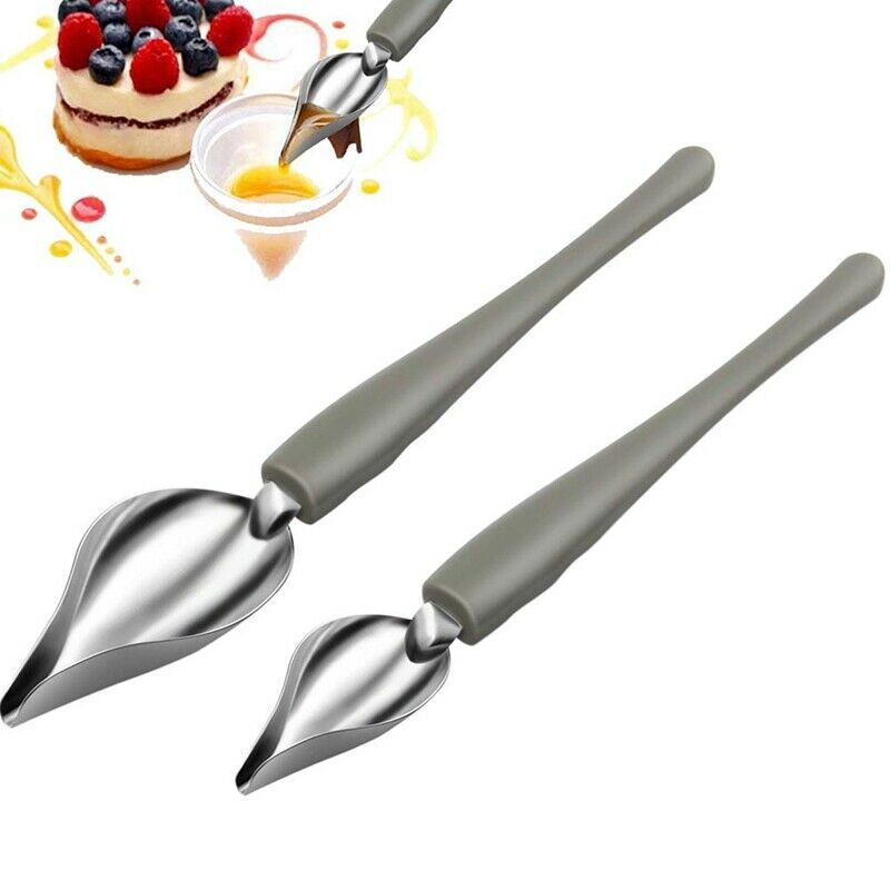 Culinary Ding Decorating Spoon Set, 2 Pcs Saucier Drizzle Spoons,Decorating PeU3
