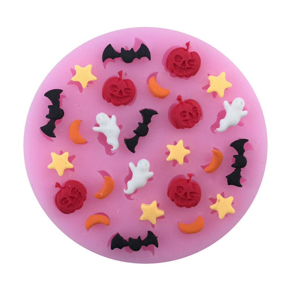 halloween pumpkin bat moon star polymer clay mold fondant mold flexible d.l8