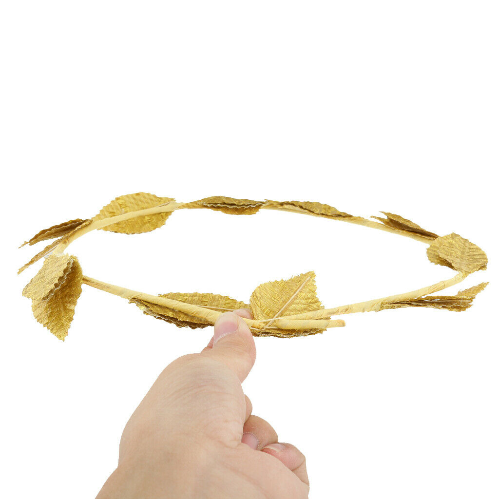 2pcs Golden Leaf Headband, Roman Greek Goddess Laurel Wreath, Fancy Dress Beach