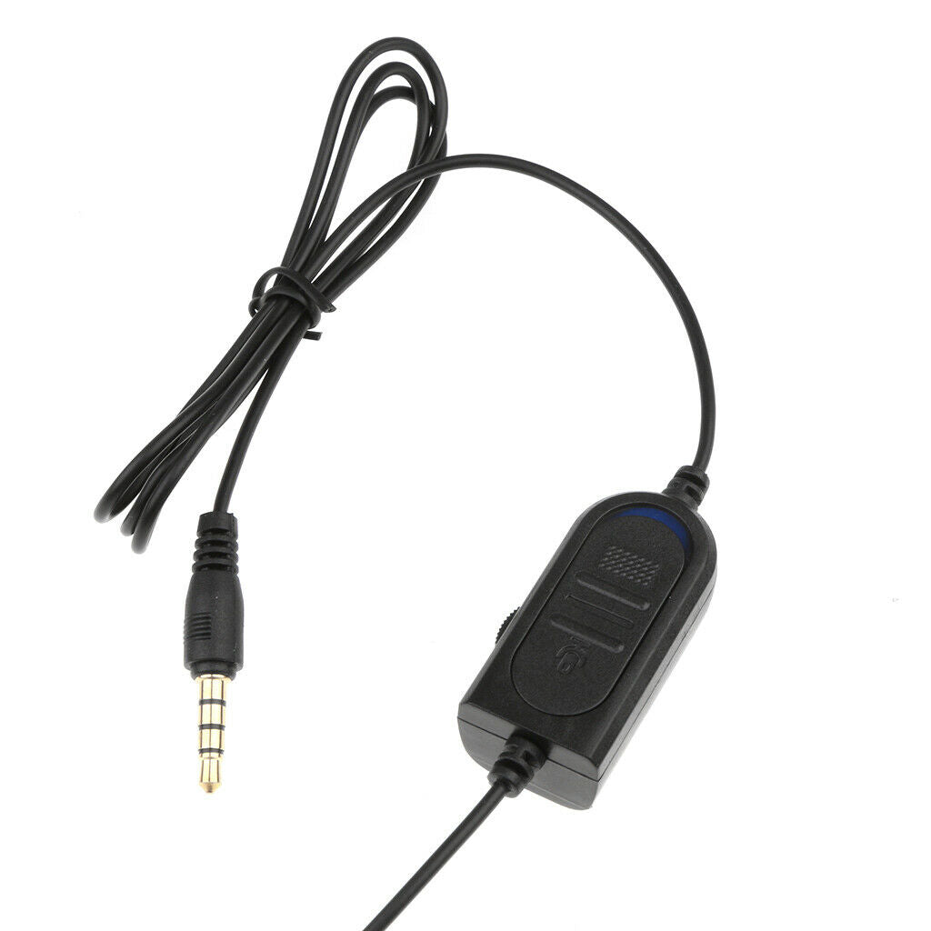 Black 3.5mm Earphones Stereo Headphones with Microphone for PS4