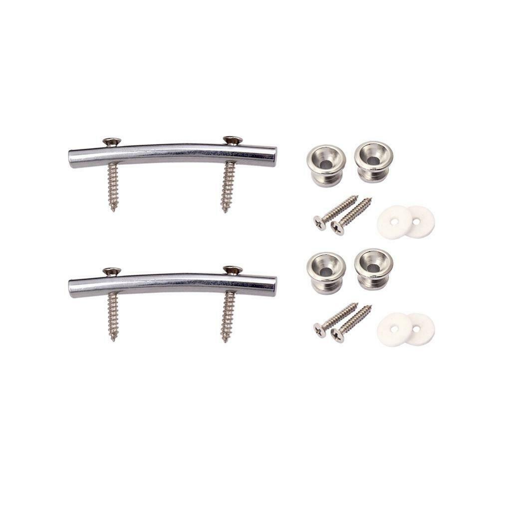 Pack of 2 Guitar String Retainer Bar Tension Bar with 2pcs Metal Strap Locks
