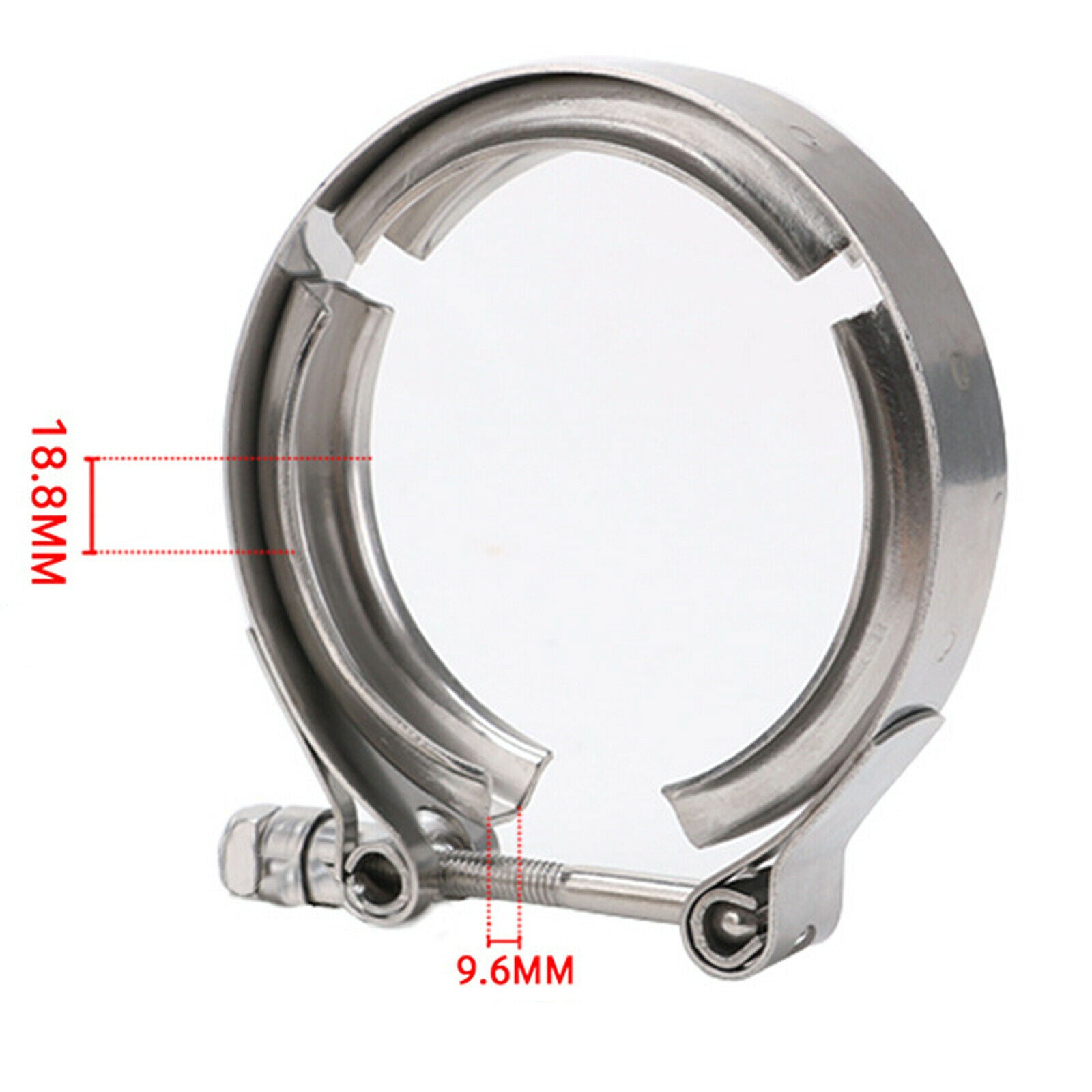 Universal 3 Inch 304 Stainless Steel V Band Flat Flange Clamp Kit Assembly