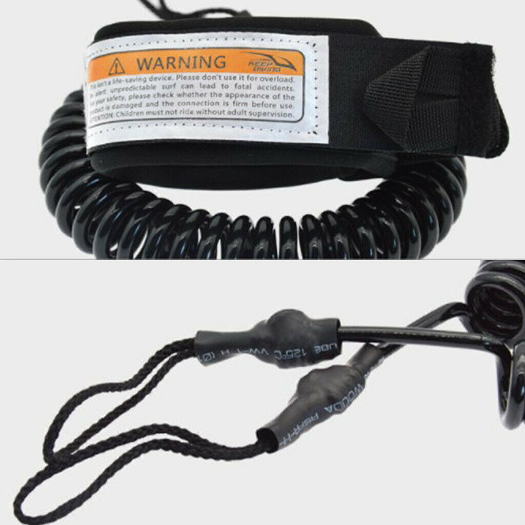 10' Leash Coiled Leash Leg Rope, Stand Up Paddle Board Coiled Spring Leg Foot