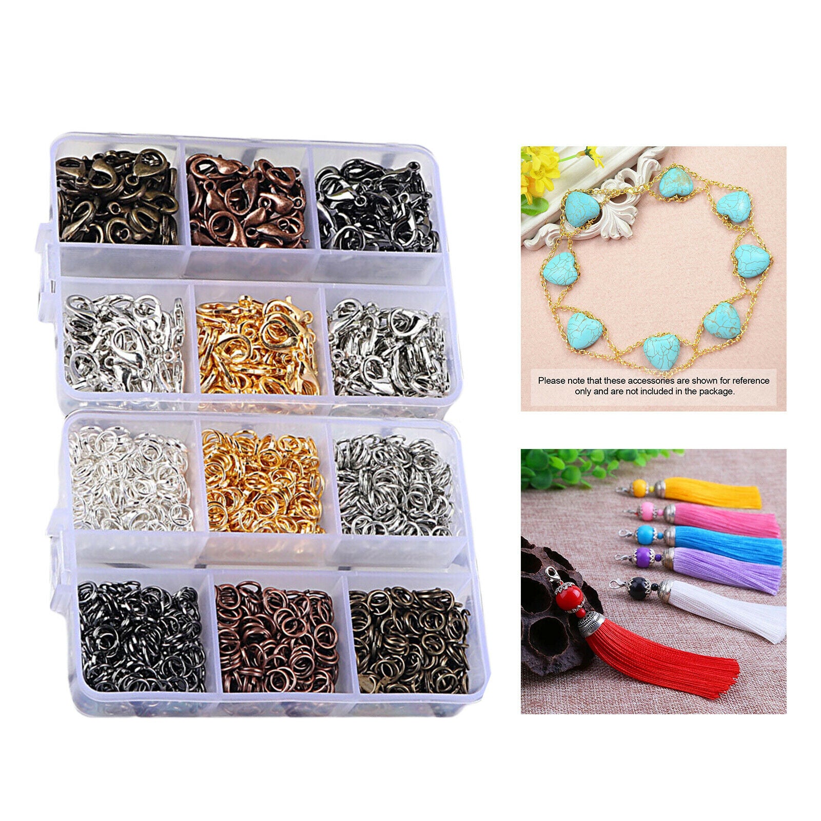 2 Box Lobster Claw Clasps Findings Kit & Jump Ring for DIY Jewelry Making