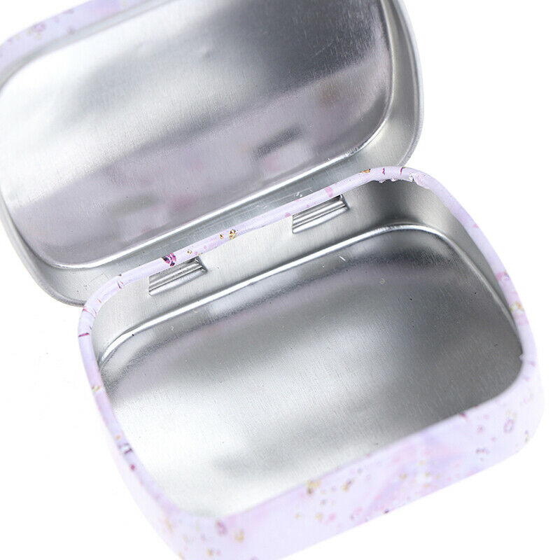 Mini Mermaid Tin Trinket Jewelry Coin Box Tinplate Storage Case Small Rec.l8