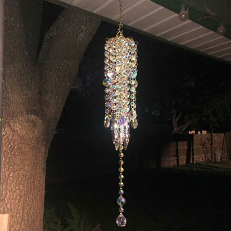 Crystal Curtains Pendant AB Coating Prisms Suncatcher Rainbow Wind Chimes DI DF