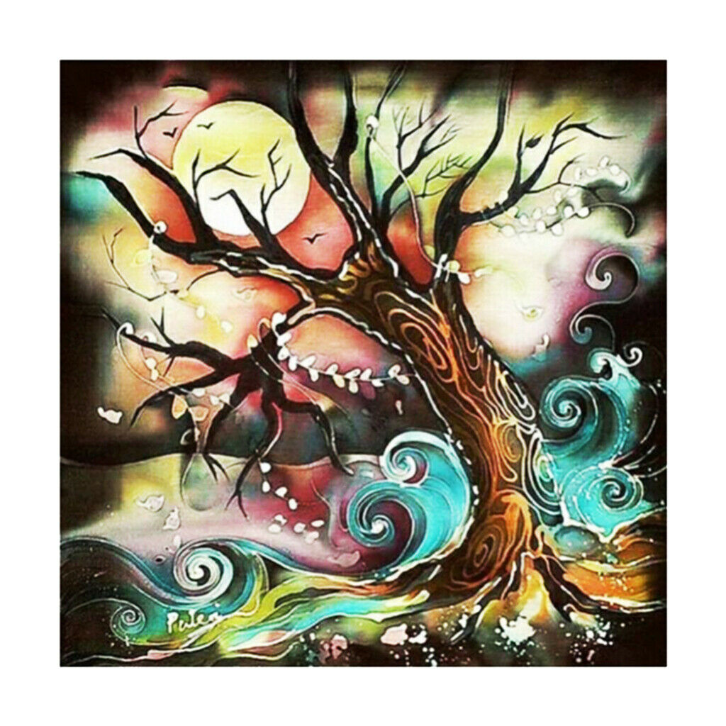 DIY Colouful Tree Pattern Diamond Mosaic Painting Embroidery Cross Crafts Stitch