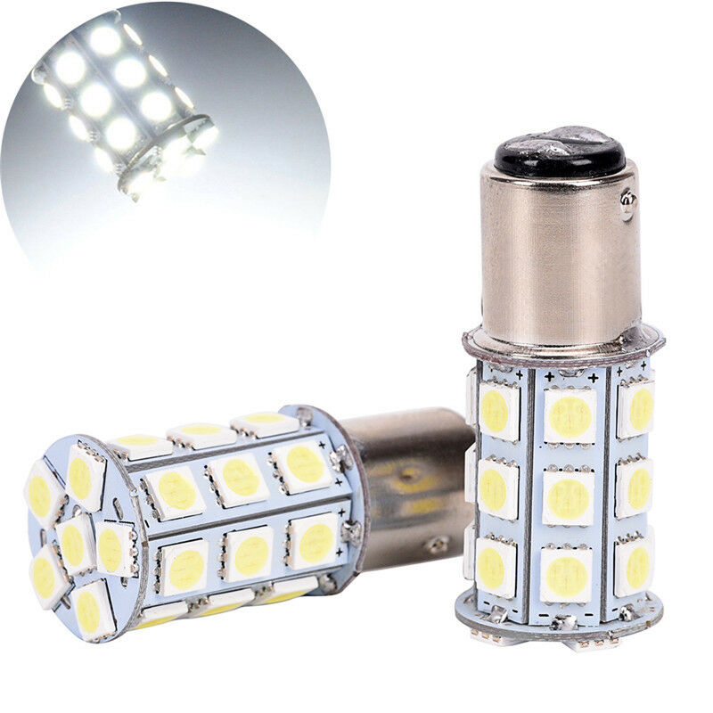2pcs 12V LED 1157 White BAY15D P21/5W 27SMD 5050 Car Tail BrakeLightsBulbLampBDA