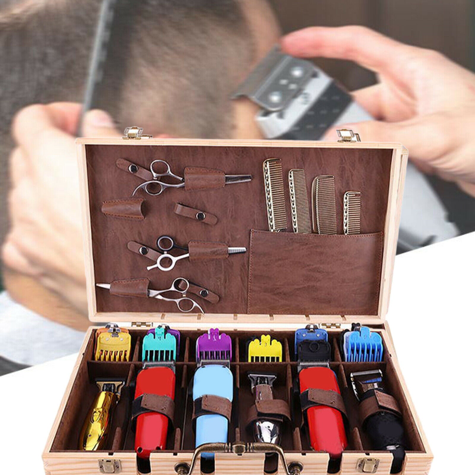 Professional Barber Carrying Case Box Hair Styling Accessories Organizer