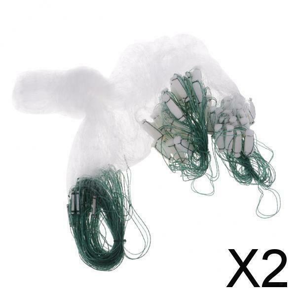 2X Fishing Fish Sinking Gill Net 1 Layers Net Soft Bait Trap with Float 0.7x15m