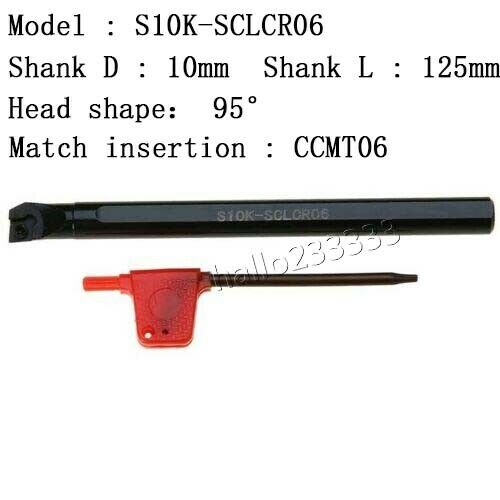 95° S10K SCLCR06 (10*125mm)Lathe Boring Bar Turning Holder for CCMT0602 inserts