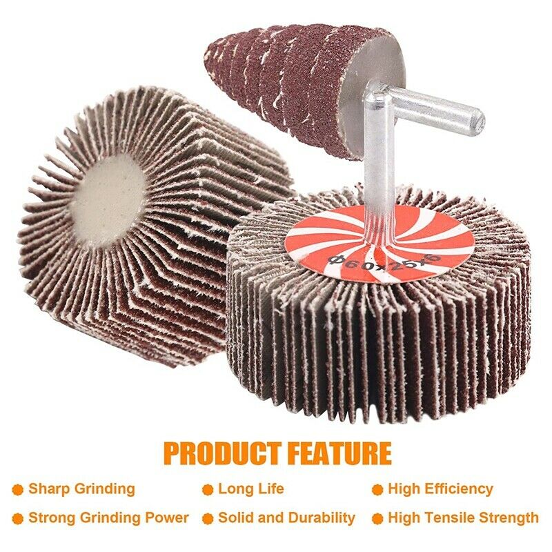 14 Pack Abrasive Flap Wheel Sander Sanding Flap Grinding Wheels 80 Grit AlumV6X6