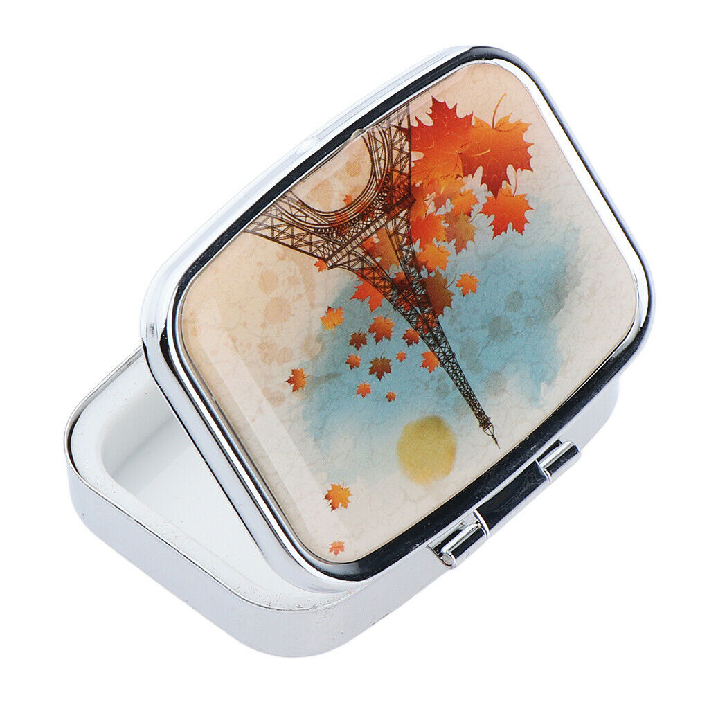 Square cute pill case portable for pocket purse