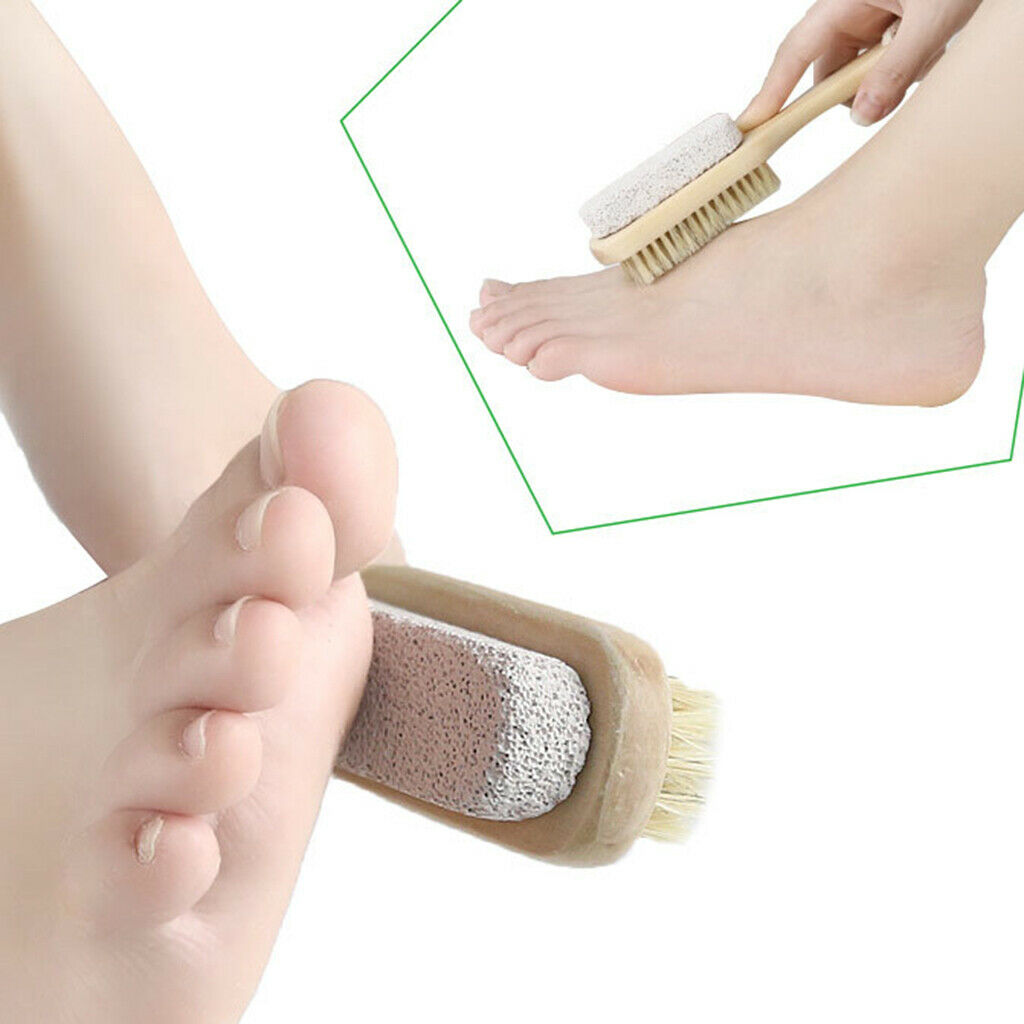 2 in 1 Foot Stone Callus Brush Dead Skin Pumice Scrubber Exfoliate Remover