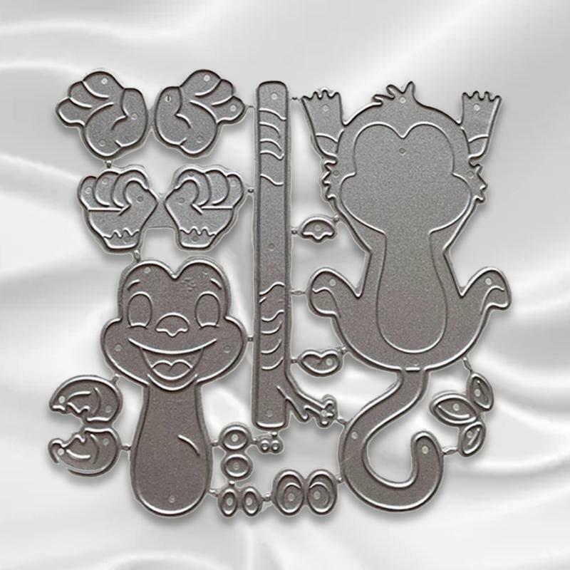 Cute Monkey Shape Cutting Dies Set for Cards Scrapbooking and Stamps