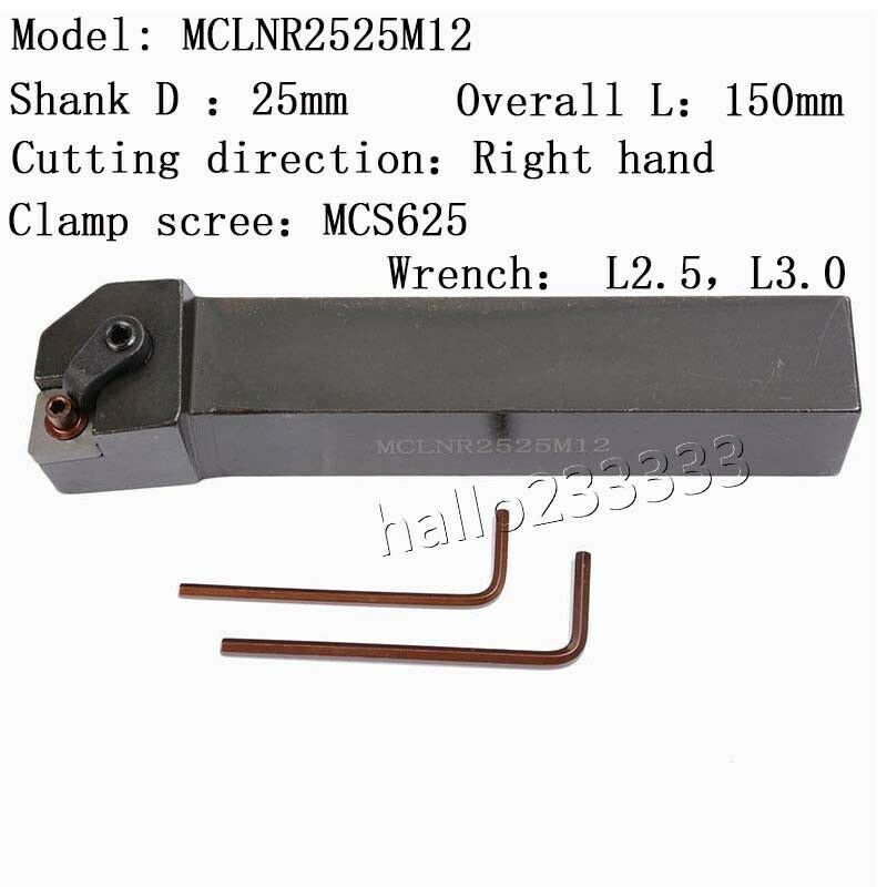 MCLNR2525M12 Index External Holder Lathe Turning tool for CNMG1204 CNC inserts