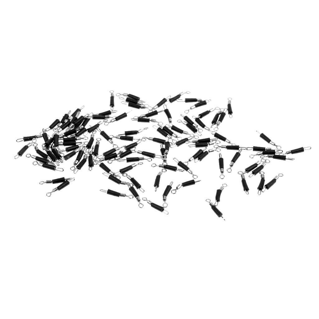 200pcs Steel Fishing Hook Line Connector Rolling Swivels