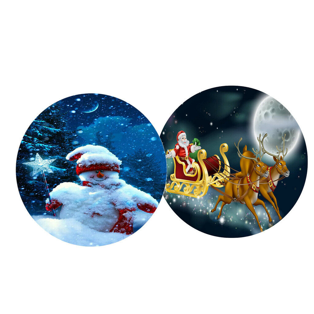 Set of 2 Christmas Theme Table Cover Home Waterproof Tablecloth Round 120cm
