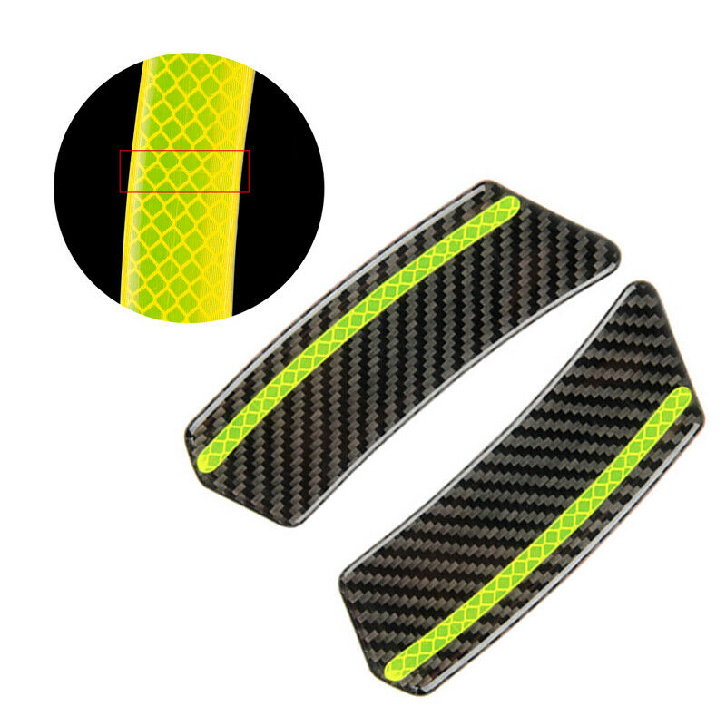 2PCS Vehicles Reflective Tape Carbon Fiber Sign Warning Mark Car Door Stickers