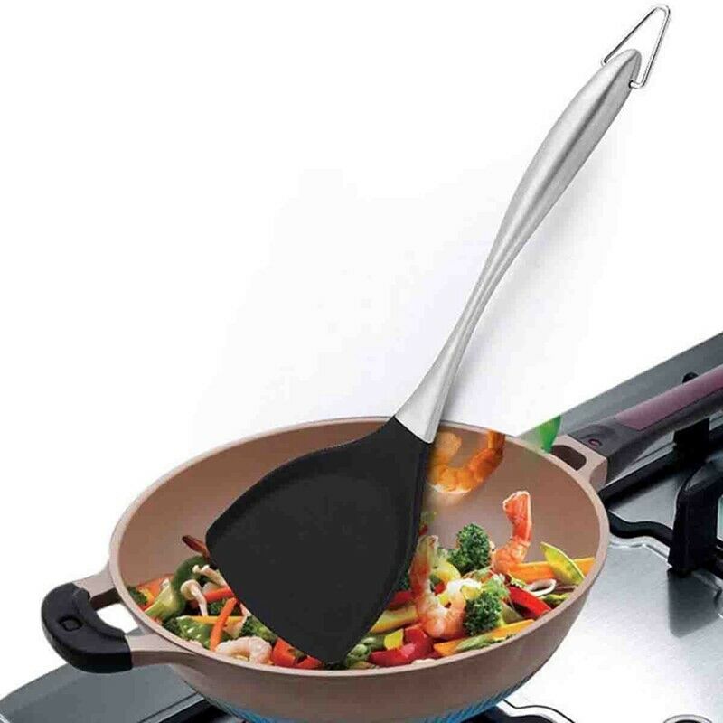 Honglida Premium Silicone Wok Turner BPA Free 600 Fahrenheit Spatula StainleM6N2