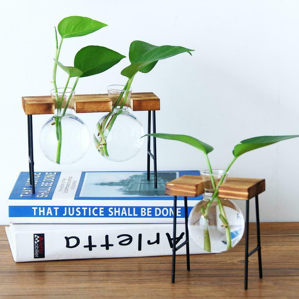 3x Desktop Flower Pot Hydroponic Bulb Vase Home Garden Office Decorations