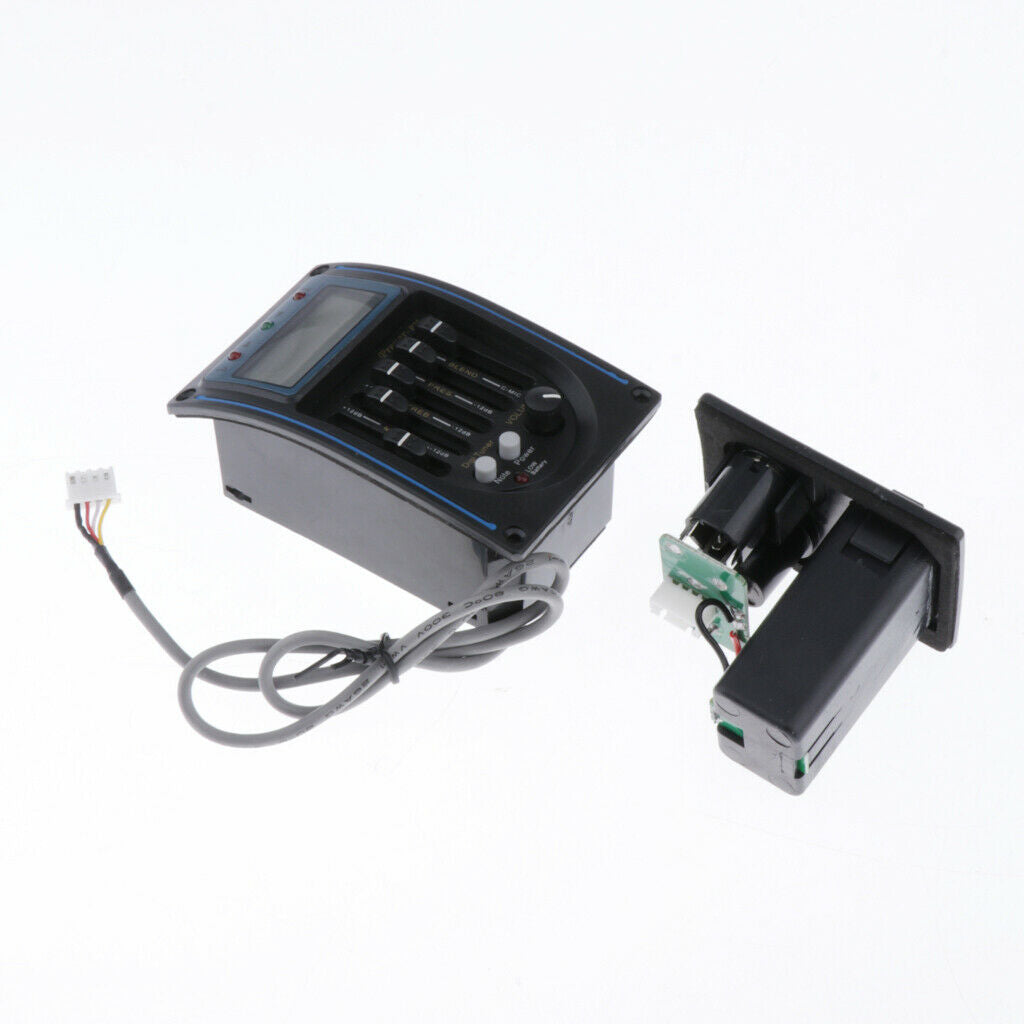 5-Band EQ Equalizer Acoustic Guitar Piezo Pickup Tuner with Battery Case and
