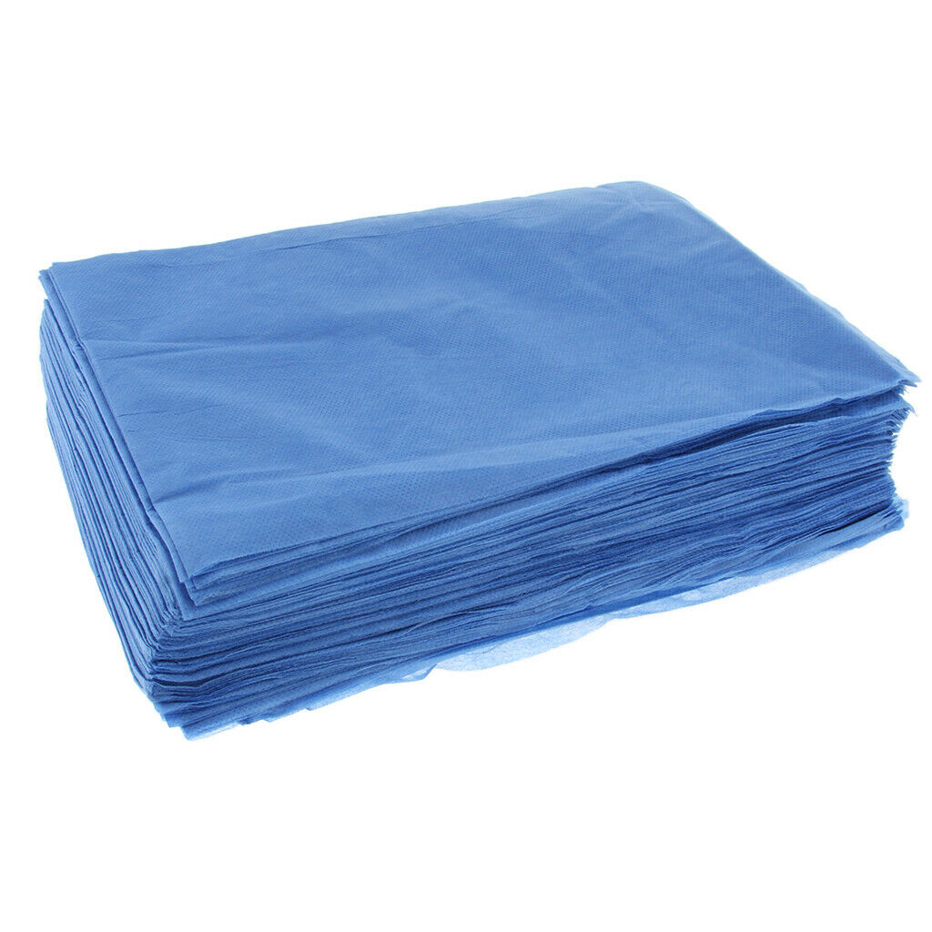 40 Piece Non-woven Disposable Massage Table Sheet Bed Cover Waterproof Blue