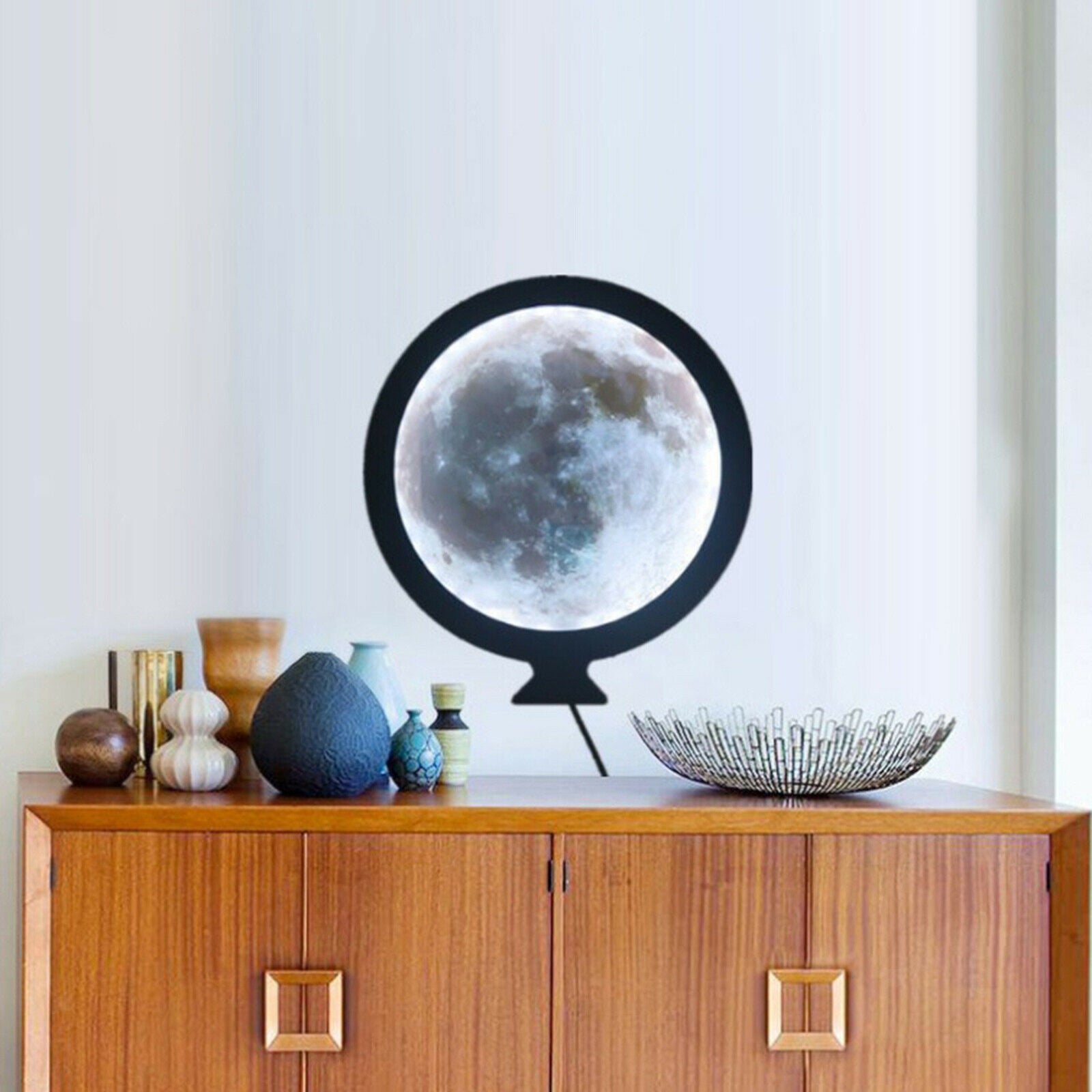 Round USB Rechargable Makeup Mirror Bathroom Table Ornaments Dressing Mirror